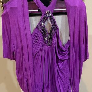 Lane Bryant Purple Knit Top with Branded Label